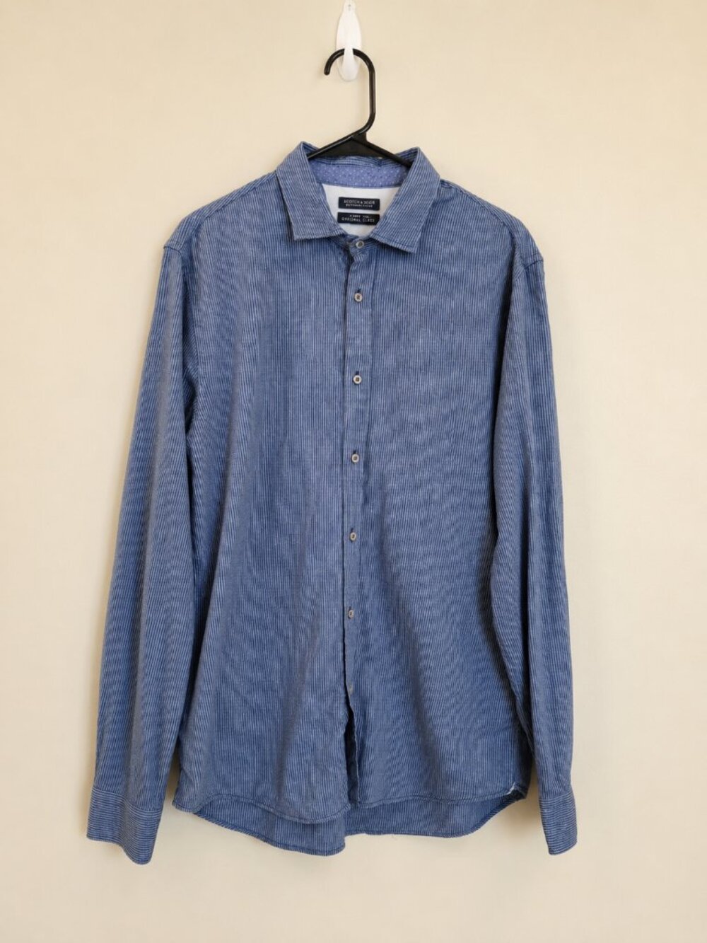 Scotch & Soda Blue Striped Button Up Shirt Men's XL Casual Minimalist